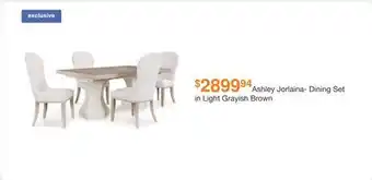 Ashley Furniture Ashley Jorlaina- Dining Set in Light Grayish Brown offer