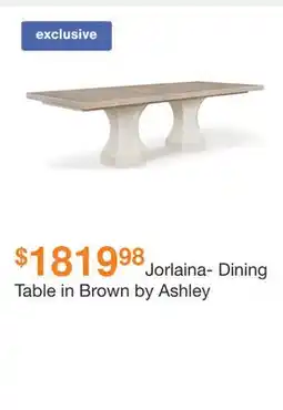 Ashley Furniture Jorlaina- Dining Table in Brown by Ashley offer