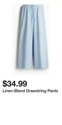 H&M Linen-Blend Drawstring Pants offer