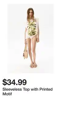 H&M Sleeveless Top with Printed Motif offer