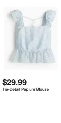 H&M Tie-Detail Peplum Blouse offer
