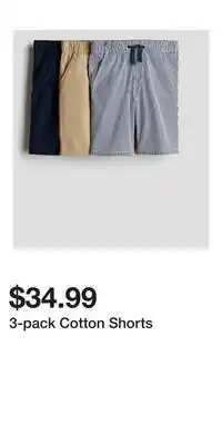 H&M 3-pack Cotton Shorts offer