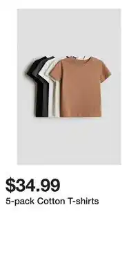 H&M 5-pack Cotton T-shirts offer