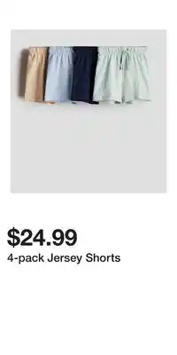 H&M 4-pack Jersey Shorts offer
