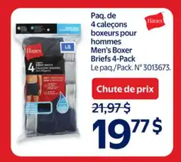 Walmart Hanes Men's Boxer Briefs 4-Pack offer