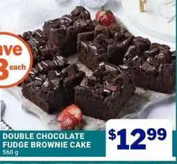 M & M Food Market DOUBLE CHOCOLATE FUDGE BROWNIE CAKE offer