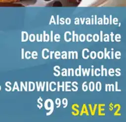 M & M Food Market Double Chocolate Ice Cream Cookie Sandwiches 6 SANDWICHES offer