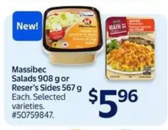 Walmart Massibec Salads or Reser's Sides offer