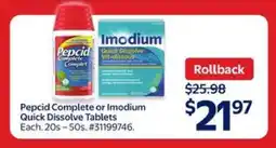 Walmart Pepcid Complete or Imodium Quick Dissolve Tablets offer