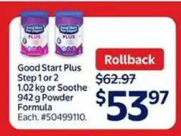 Walmart Good Start Plus Step 1 or 2 Powder Formula offer