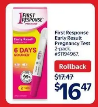 Walmart First Response Early Result Pregnancy Test 2-pack offer