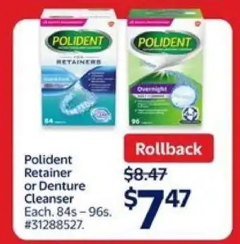 Walmart Polident Retainer or Denture Cleanser offer