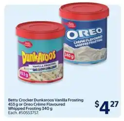 Walmart Betty Crocker Dunkaroos Vanilla Frosting or Oreo Crème Flavoured Whipped Frosting offer
