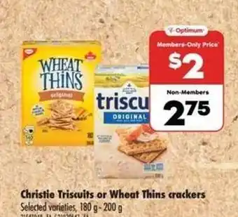 Real Canadian Superstore Christie Triscuits or Wheat Thins crackers offer