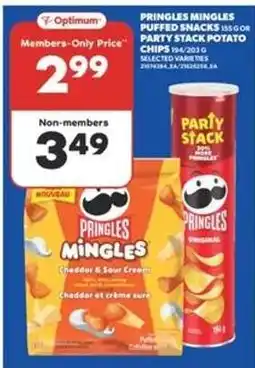 Real Canadian Superstore Pringles Mingles Puffed Snacks or Party Stack Potato Chips offer
