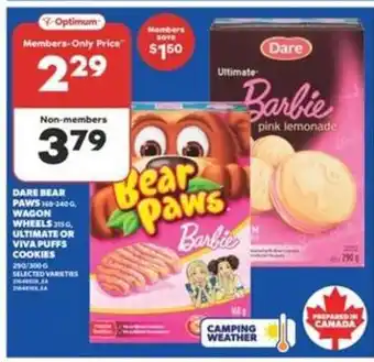 Real Canadian Superstore Dare Bear Paws, Wagon Wheels, Ultimate or Viva Puffs Cookies offer