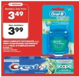 Real Canadian Superstore Crest Complete Toothpaste or Oral-B Complete Satin Floss offer