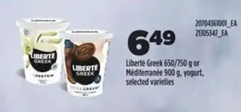 Real Canadian Superstore LIBERTÉ Greek or Méditerranée Yogurt offer
