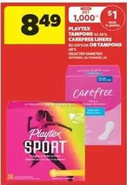 Real Canadian Superstore Playtex Tampons, Carefree Liners, OB Tampons offer