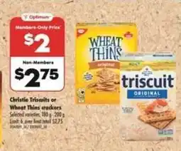 No Frills Christie Triscuits or Wheat Thins crackers offer