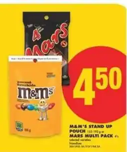 No Frills M&M'S STAND UP POUCH 155-193g / MARS MULTI PACK 4's offer