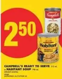 No Frills Campbell's Ready to Serve or Habitant Soup offer