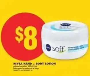 No Frills NIVEA HAND – BODY LOTION offer