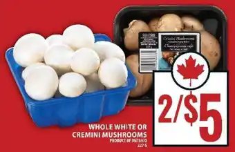 Food Basics WHOLE WHITE OR CREMINI MUSHROOMS offer