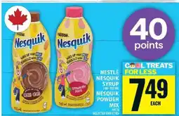 Food Basics Nestlé Nesquik Syrup or Powder Mix offer