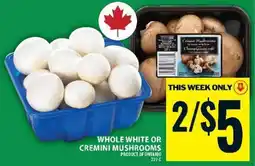 Food Basics WHOLE WHITE OR CREMINI MUSHROOMS offer