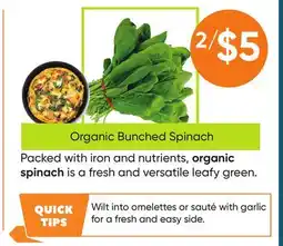 Healthy Planet Organic Bunched Spinach offer