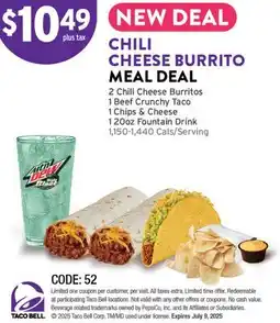 Taco Bell Chili Cheese Burrito Meal Deal offer