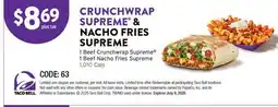 Taco Bell Crunchwrap Supreme & Nacho Fries Supreme offer