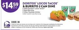 Taco Bell Doritos Locos Tacos & Burrito 2 Can Dine offer