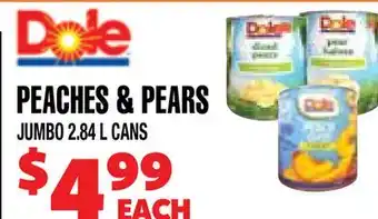 Len's Mill Stores DOLE PEACHES & PEARS offer