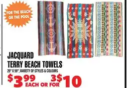 Len's Mill Stores JACQUARD TERRY BEACH TOWELS offer