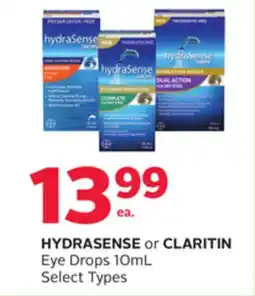 Rexall HYDRASENSE or CLARITIN Eye Drops offer