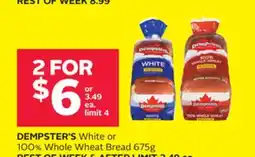 Rexall DEMPSTER'S White or 100% Whole Wheat Bread offer