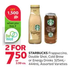 Rexall STARBUCKS Frappuccino, Double Shot, Cold Brew or Energy Drinks offer