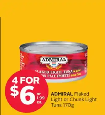 Rexall ADMIRAL Flaked Light or Chunk Light Tuna offer