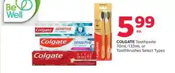 Rexall COLGATE Toothpaste 70mL-133mL or Toothbrushes offer