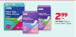 Rexall OPTION + Pads or Liners offer