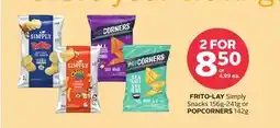 Rexall FRITO-LAY Simply Snacks 156g-241g or POPCORNERS 142g offer