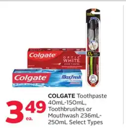 Rexall COLGATE Toothpaste 40mL-150mL, Toothbrushes or Mouthwash 236mL-250mL offer
