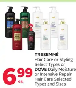 Rexall TRESEMMÉ Hair Care or Styling Select Types or DOVE Daily Moisture or Intensive Repair Hair Care offer