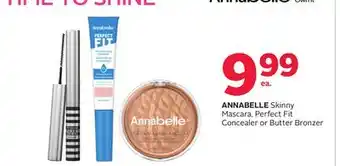 Rexall ANNABELLE Skinny Mascara, Perfect Fit Concealer or Butter Bronzer offer