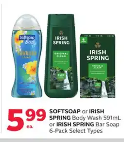 Rexall SOFTSOAP or IRISH SPRING Body Wash 591mL or IRISH SPRING Bar Soap 6-Pack offer
