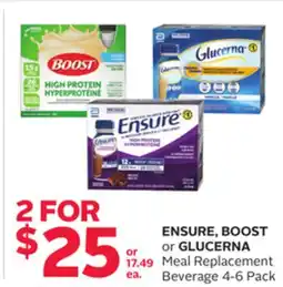 Rexall ENSURE, BOOST or GLUCERNA Meal Replacement Beverage offer