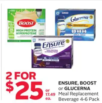 Rexall ENSURE, BOOST or GLUCERNA Meal Replacement Beverage offer