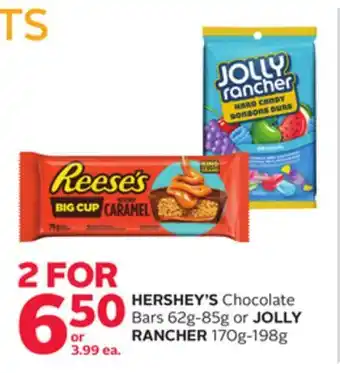 Rexall HERSHEY'S Chocolate Bars 62g-85g or JOLLY RANCHER 170g-198g offer